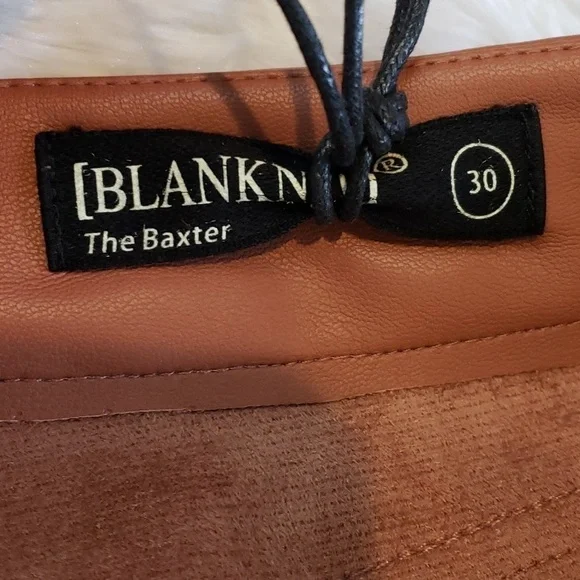 Blank NYC Baxter Ribcage Straight Leg Faux Leather Brown Ankle Pants size 30 - Picture 7 of 9